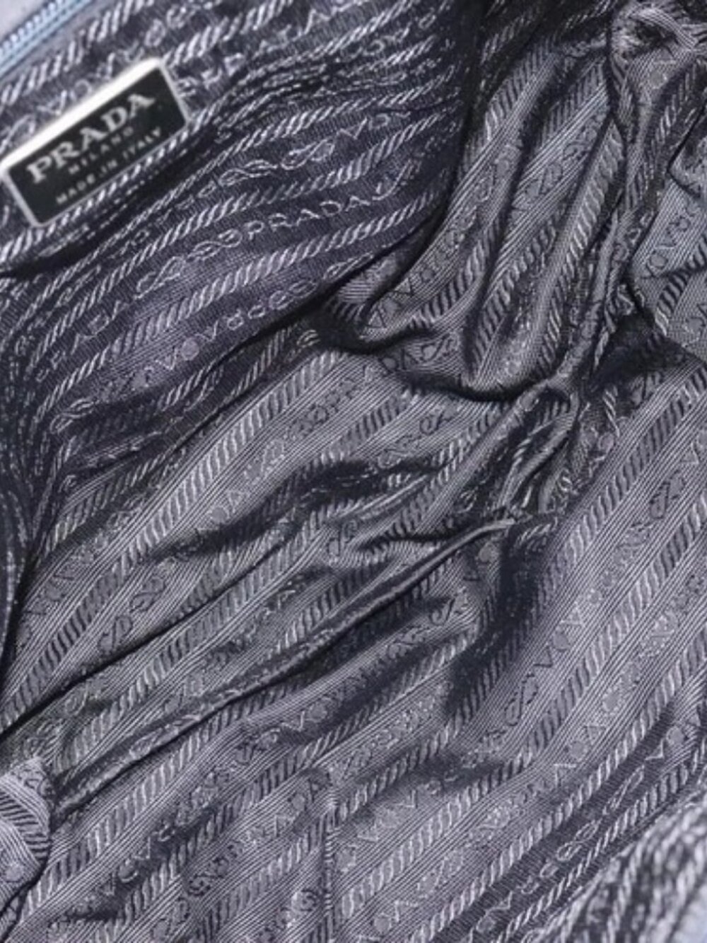 PRADA Tote Bag Nylon Black Silver Auth bs21891 - Picture 9 of 16